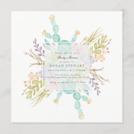 Succulent boeket Waterverf | BABY SHOWER Kaart