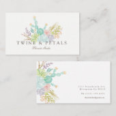 Succulent boeket Waterverf | VISITEKAARTJE (Voorkant / Achterkant)