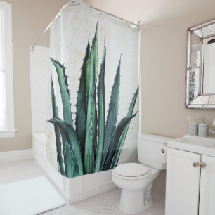 succulent boho agave aloe cactus woestijn douchegordijn