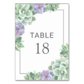 Succulent botanisch groen en Paars Lijst bruiloft Kaart (Voorkant)