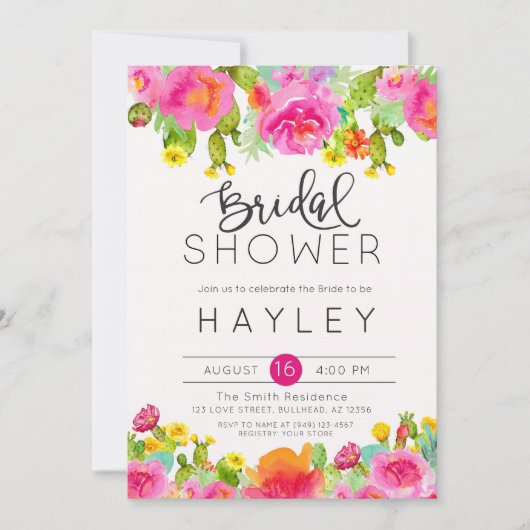 Succulent botanisch Vrijgezellenfeest uitnodigen Kaart (Voorkant)