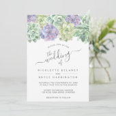 Succulent Botanische Groene Paarse Bond Kaart (Staand voorkant)