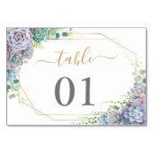 Succulent botanische Trouwtafel Nummer Kaart (Achterkant)