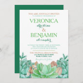 Succulent Bouquet Botanical Floral Wedding Kaart (Voorkant / Achterkant)
