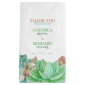 Succulent Bouquet Botanical Floral Wedding Klein Cadeauzakje (Voorkant)