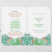 Succulent Bouquet Botanical Floral Wedding Program (Voorkant / Achterkant)
