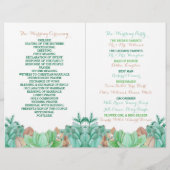 Succulent Bouquet Botanical Floral Wedding Program (Achterkant)