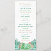 Succulent Bouquet Botanical Floral Wedding Programmakaart (Achterkant)