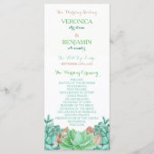 Succulent Bouquet Botanical Floral Wedding Programmakaart (Voorkant)