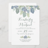 Succulent Bouquet Floral Wedding Invitation Kaart (Voorkant / Achterkant)