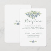 Succulent Bouquet Floral Wedding Reception Card Kaart (Voorkant / Achterkant)