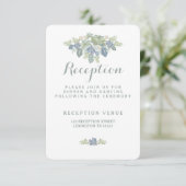 Succulent Bouquet Floral Wedding Reception Card Kaart (Staand voorkant)