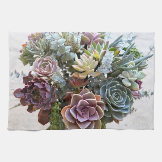 Succulent Bouquet Gift Towel Theedoek (Horizontaal)