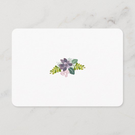 Succulent Bouquet II Bloemen Trouwinleg Kaart (Achterkant)