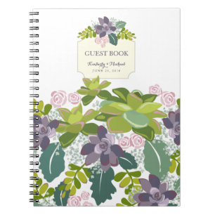 Succulent Bouquet II Floral Wedding Guest Book Notitieboek