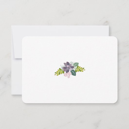 Succulent Bouquet II Floral Wedding RSVP Reactie (Achterkant)