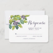 Succulent Bouquet II Floral Wedding RSVP Reactie (Voorkant)