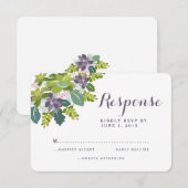 Succulent Bouquet II Floral Wedding RSVP Reactie Kaartje (Voorkant / Achterkant)