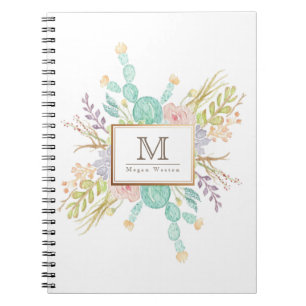 Succulent Bouquet Waterverf   INITIAAL Notitieboek