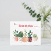 Succulent briefkaart - ik ben een Succa voor u (Staand voorkant)
