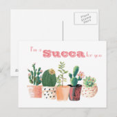 Succulent briefkaart - ik ben een Succa voor u (Voorkant / Achterkant)