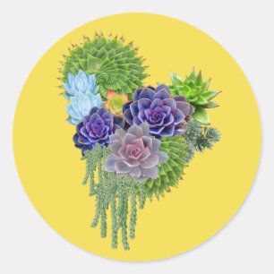 Succulent-bruiloft-bouquet Ronde Sticker