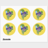 Succulent-bruiloft-bouquet Ronde Sticker (Vel)