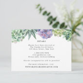 Succulent Bruiloft informatie Kaart (Staand voorkant)