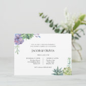 Succulent bruiloft repetitie diner uitnodiging (Staand voorkant)