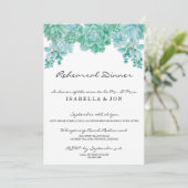 Succulent bruiloft repetitie diner uitnodiging (Staand voorkant)