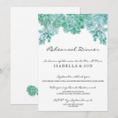 Succulent bruiloft repetitie diner uitnodiging (Voorkant / Achterkant)