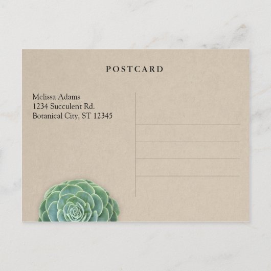 Succulent bruiloft Save the date Briefkaart (Achterkant)
