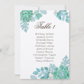 Succulent bruiloft zitgrafiek. Rustieke cactus Kaart (Voorkant)