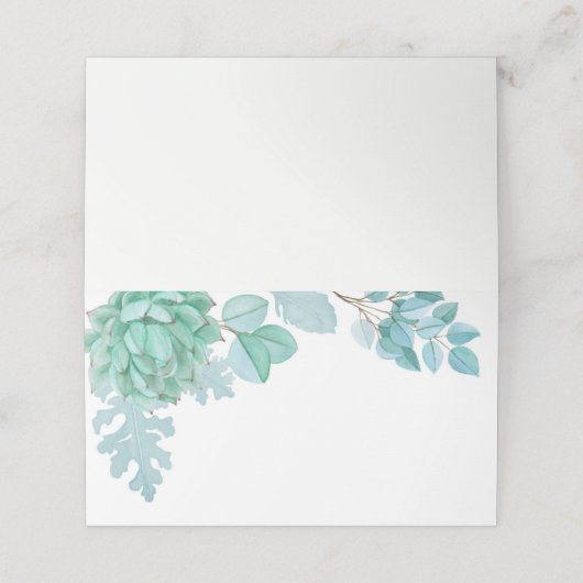 Succulent bruiloft zitkaart. Cactus gastenkaart. Plaatskaartje (Buitenkant ongevouwen)