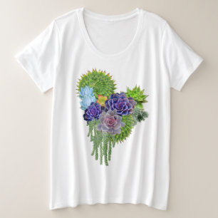 Succulent-bruiloftsliefhebbers-bouquet Grote Maat T-shirt
