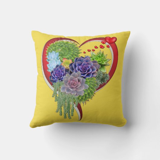 Succulent-bruiloftsliefhebbers-bouquet Kussen (Achterkant)