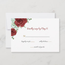 succulent burgundy gold floral bruiloft rsvp