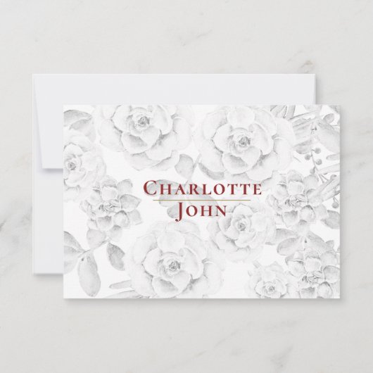 succulent burgundy gold floral bruiloft rsvp (Achterkant)