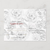 succulent burgundy gold floral bruiloft rsvp uitnodiging briefkaart (Achterkant)
