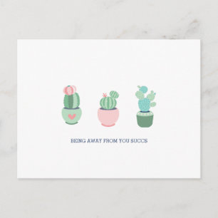 Succulent Cacti weglopen Briefkaart