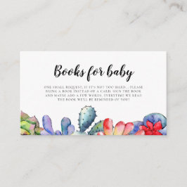 Succulent cactus baby shower boek aanvraagkaart informatiekaartje