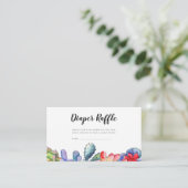 Succulent cactus Baby shower Luier Raffle kaart (Staand voorkant)