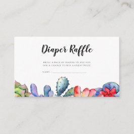 Succulent cactus Baby shower Luier Raffle kaart