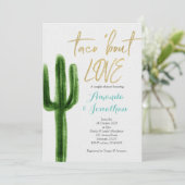 Succulent Cactus Couples Shower Invitation Kaart (Staand voorkant)