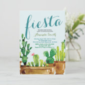 Succulent Cactus Fiesta Baby shower Invitation Kaart (Staand voorkant)