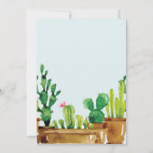 Succulent Cactus Fiesta Baby shower Invitation Kaart (Achterkant)