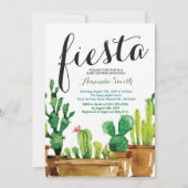 Succulent Cactus Fiesta Baby shower Uitnodiging (Voorkant)
