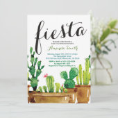 Succulent Cactus Fiesta Baby shower Uitnodiging (Staand voorkant)