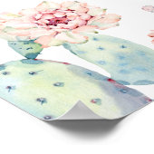 Succulent Cactus Fiesta Baby shower Welkomstbord Poster (Hoek)