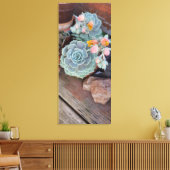 Succulent Cactus Floral Canvas Afdruk (Insitu (Woonkamer))